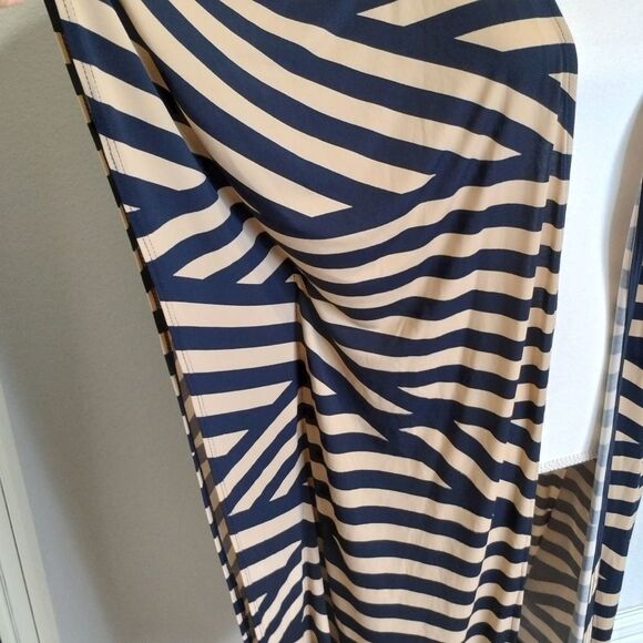 𝅺MY Story Striped Duster Medium Navy /Tan - Picture 6 of 10